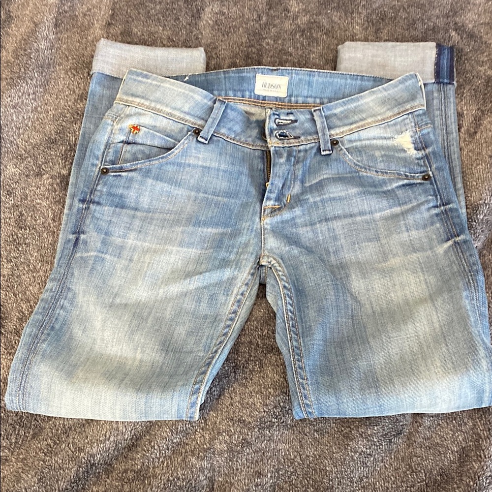 Hudson Jeans Blue Ankle Cropped Denim
